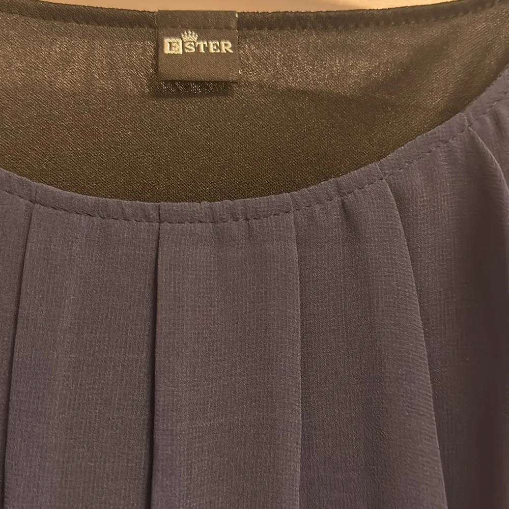NWT Dress in Blue & Pink with lining, stretch, double frill, belt! Size UK M/L - Picture 4 of 14